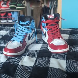 Jordan 1 Fearless, Patent Leather Red White And Blue, Size 11